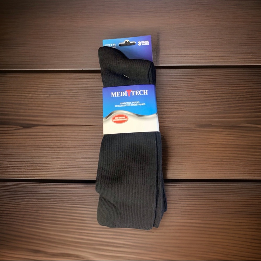 Black-Medi Tech Diabetic Dress Socks